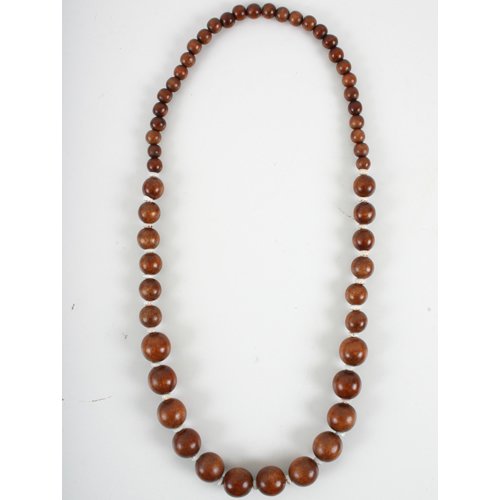 Ladies Icon Coco Beads & Shell Necklace Wood