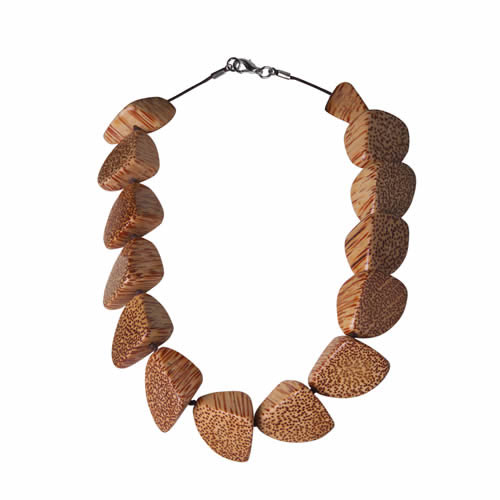 Icon Ladies Icon Cracked Bead Short Necklace Brown