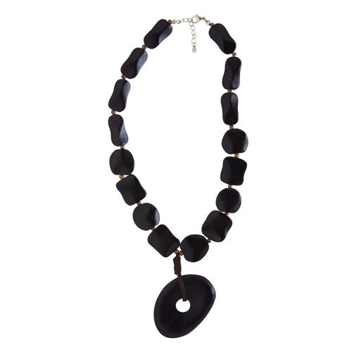 Icon Ladies Icon Donut Pendant Necklace Wood