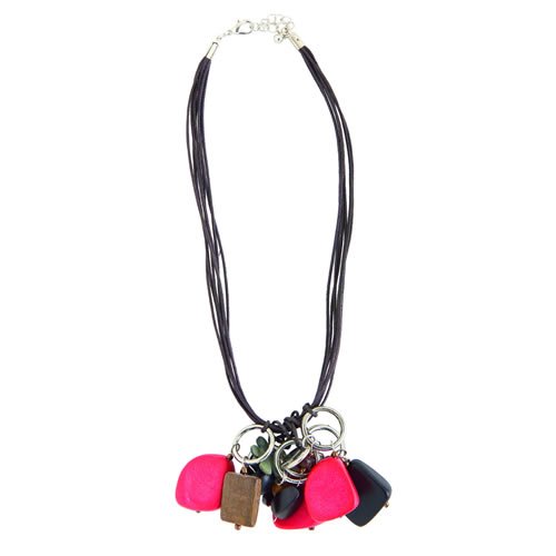 Ladies Icon Mixed Short String Necklace Coral