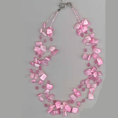 Icon Ladies Icon Shell Beaded Necklace Pink