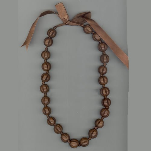 Ladies Icon Squash Wood Necklace Brown