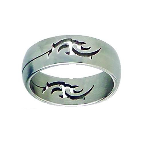 Mens Icon Brushed Tribal Cut Away Ring N/a