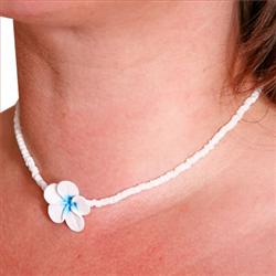 Shell Mini Flower Necklace - Blue