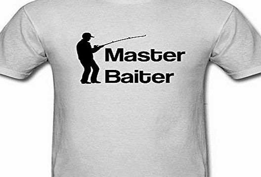 ICOUP lcoup Mens Master Baiter Funny Fishing Gift For Fisherman Rud T-Shirts L Gray