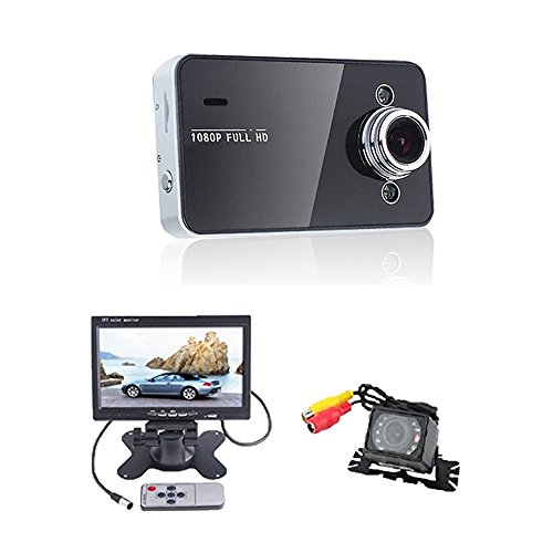 iCrown (TM) 1920*1080P HD LCD Video Car Dash Vehicle Recorder Sport Camera   Waterproof Car Rear View Camera with 7 inch LCD Monitor