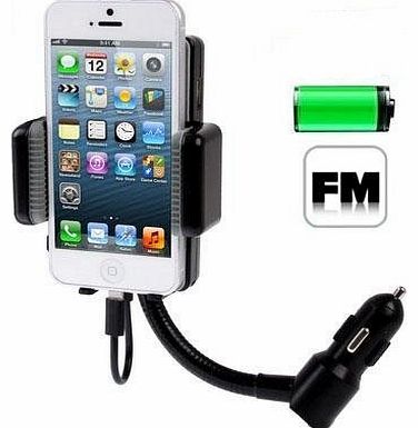 iCrown TM) 3in1 Universal All Channel Fm Transmitter Car Charger Hands Free Kit for iPhone