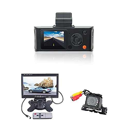 (TM) New Electronics Professional Grade Dash Camera + Waterproof Car Rear View Camera with 7 inch LCD Monitor