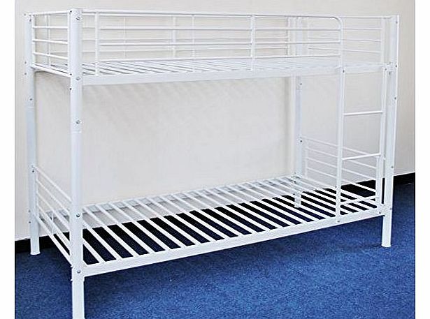 Childrens Seattle Single Bunk Bed 3ft in White Metal Finish