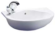 Space Short Projection Semi-Countertop Washbasin Left Hand 1 Taphole
