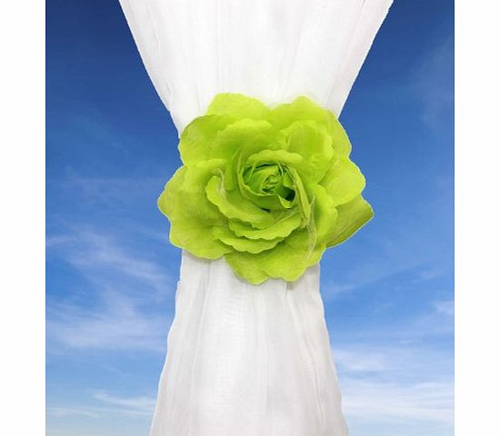 Ideal Textiles Large Lime Green Flower Curtain Clip Tie Back Clasp Holder
