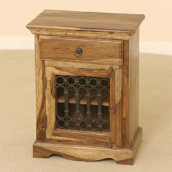 Indian - Jali Bedside Cabinet (Sheesham Wood)