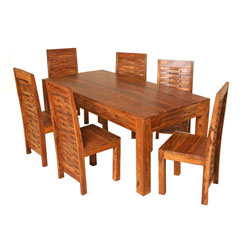 IFD Lattice Dining Table & Chairs - Sheesham Wood
