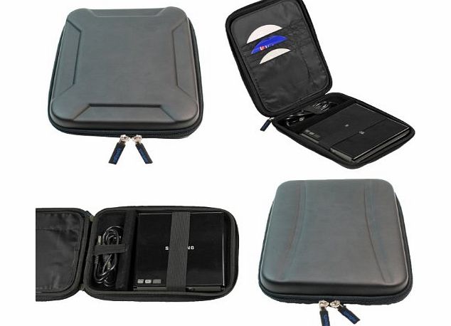 iGadgitz Black EVA Travel Hard Case Cover Sleeve for External USB DVD CD Blu-Ray Rewriter / Writer