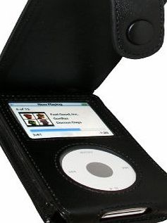 iGadgitz Black Genuine Leather Case Cover for Apple iPod Classic 80gb, 120GB amp; New 160gb launched Sept 09   Belt Clip amp; Screen Protector