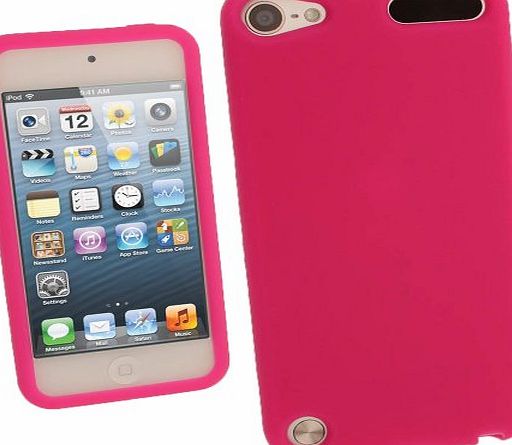 iGadgitz Hot Pink Silicone Skin Case Cover for Apple iPod Touch 5th Generation 5G 32GB 64GB   Screen Protector