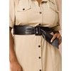 Igigi DISTRESSED MOCK LEATHER BELT IN BROWN