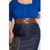 ROUND BUCKLE BELT IN CARAMEL