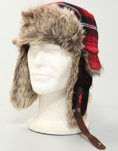 Ignite Plaid Fur 2 Trapper hat - Red
