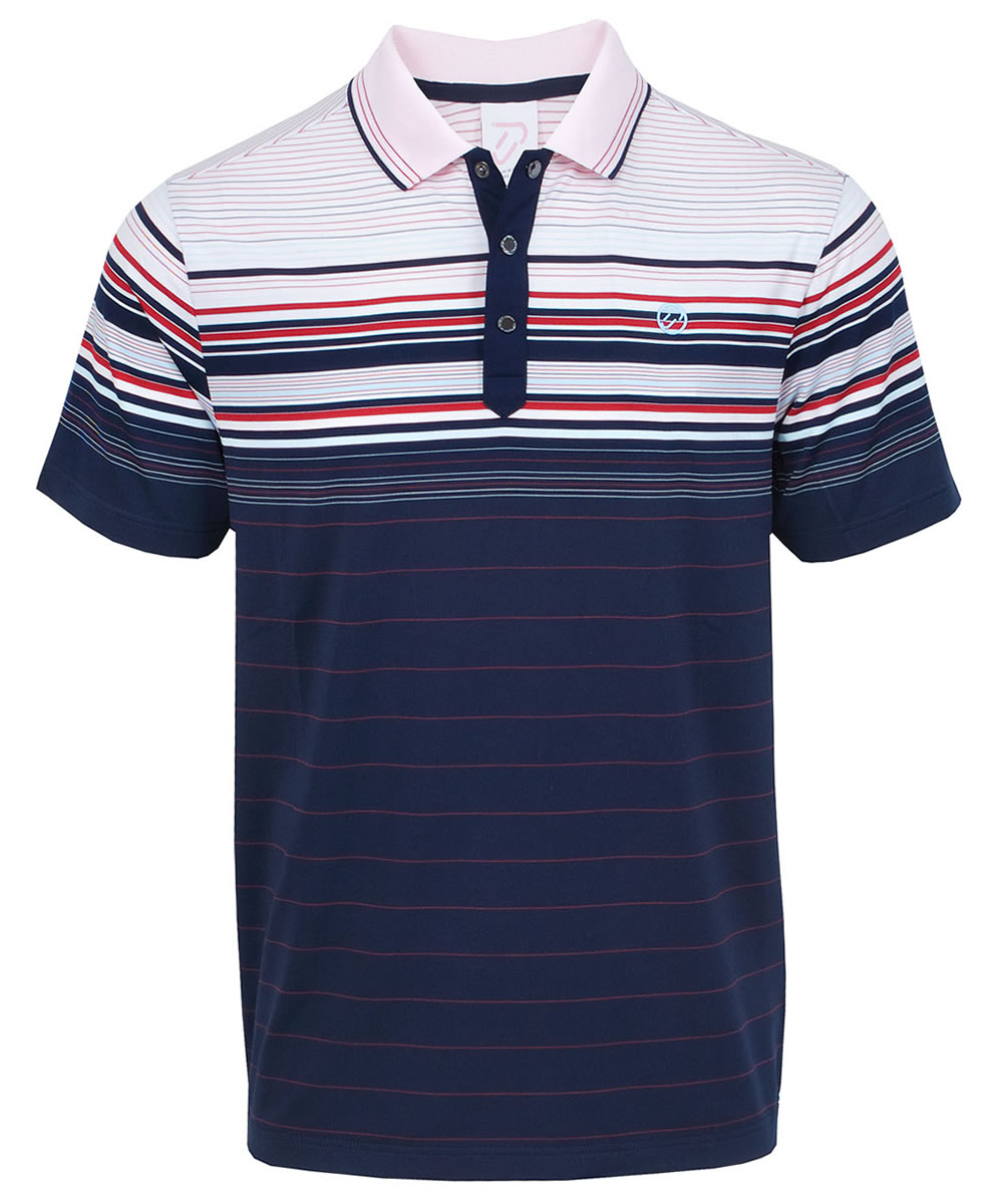 IJP Design Ian Poulter IJP Design Superstripe Polo Shirt Navy