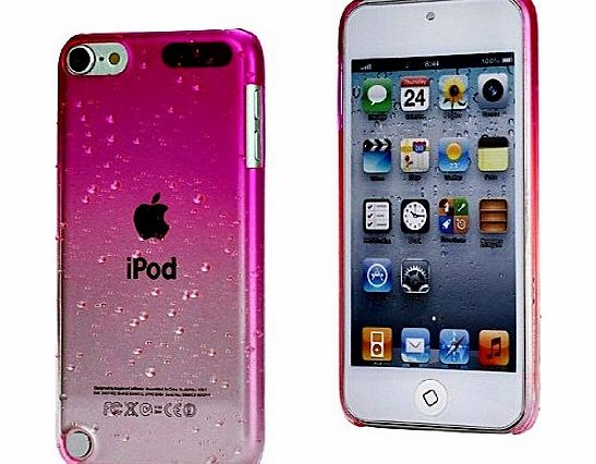 iKase iPod Touch 5th Generation Pink Clear Water Drops Girly Case Snap Cover 2 Free Screen Protector Pack