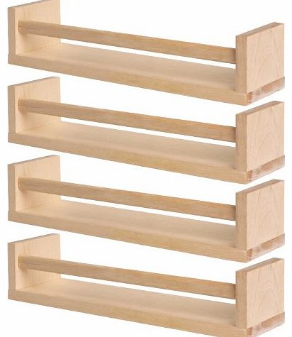 Ikea  4 Wooden Spice Rack - Nursery - Book Holder - Kids Shelf - Kitchen - Bathroom Accessory - Storage Organizer - Birch Natural Wood - BEKVAM