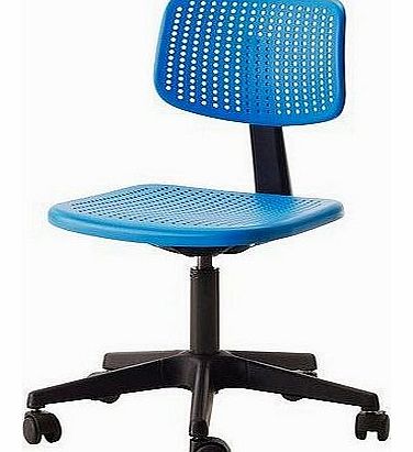  ``Alrik`` Desk Chair Height-Adjustable Swivel Chair - Automatically Locking Rollers - Blue