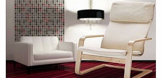 Ikea  armchair ``Pello`` cantilever relax chair - birch veneer - cotton fabric