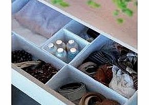  Set Of 6 Boxes Organiser, Keep Your Drawers Tidy - White
