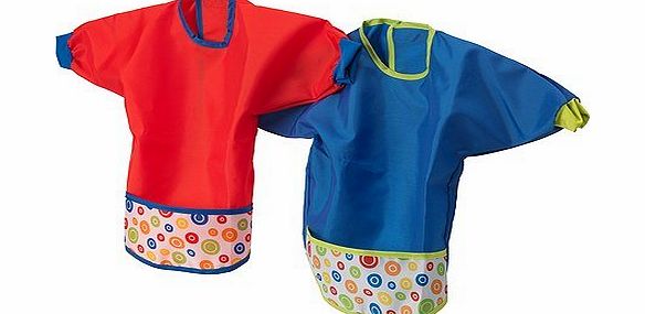 Ikea KLADD PICKARD Baby/Childs Long Sleeve Bib / Apron / Smock (Set of 2 Red amp; Blue).