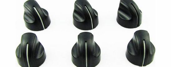 IKN Amp Amplifier Knobs Black Color Peavey Style Pack of 6pcs