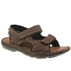 Ikon Male Andes Sporty Strap Leather Upper in Dark Brown