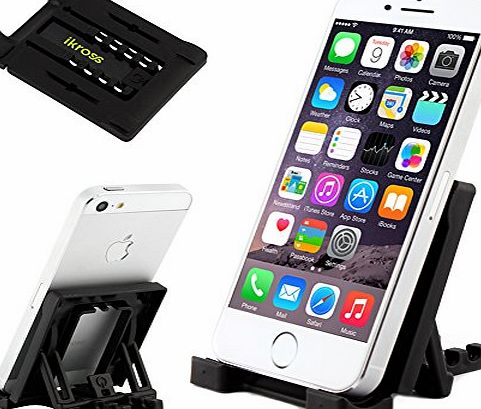 Black Universal Portable Collapsible Desk Stand holder for iPhone� 6/ iPhone 6 Plus/ 5S/ 5C/ 5/ 4S, Sony Xperia Z3 Z2 T3, Samsung Galaxy S6, S6 Edge, Alpha, A5, Galaxy Note 4, Galaxy S5, Galaxy