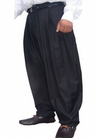 Il Padrino Moda luxury pleated pants Black size (EU) 66 - Mafia Obst designer trousers - cut loose