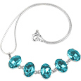 Necklace with Light Blue Swarovski Crystal