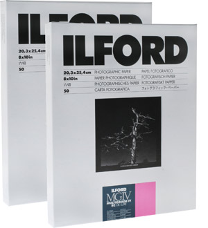 ilford Multigrade Black and White Paper - MGIV 10x8 Glossy - 100 sheets (50x2)