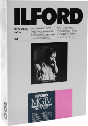 ilford Multigrade Black and White Paper - MGIV 5x7 Glossy - 100 sheets