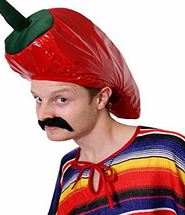 ILOVEFANCYDRESS CHILLI PEPPER HAT FANCY DRESS HAT NOVELTY FOOD HEADWEAR MEXICAN SPICY CHILI COSTUME