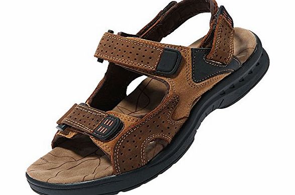 iLoveSIA Mens Athletic and Outdoor Leather Sandals Brown UK Size 8