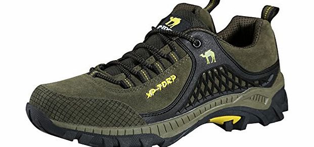 iLoveSIA T) Mens Hiking Shoes Suede Leather Shoes Army Green UK Size 13