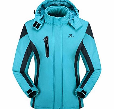 T) Womens Mountain Jacket Waterproof Fleece Lined Overcoat Sky Blue Size 6-8