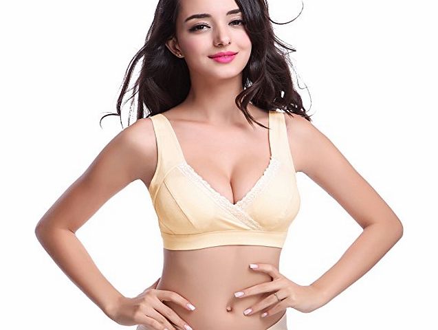 iLoveSIA Womens Nursing Maternity Bra Bralette Nude Size L Fit 34BC