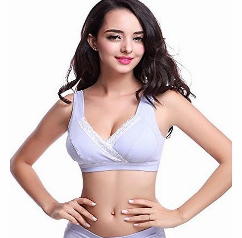 iLoveSIA Womens Nursing Maternity Bra Lavender Blue Size XL Fit 36BC