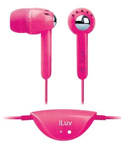 iLuv In-Ear Headphones with Volume Control - Pink