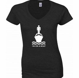 Im On A Boat Black Womens T-Shirt Small ZT Xmas