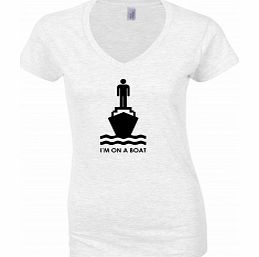 Im On A Boat White Womens T-Shirt Large ZT Xmas