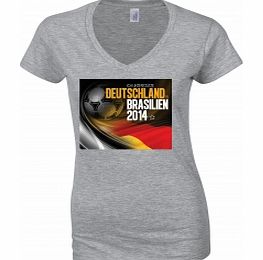Supporting Germany Grey Womens T-Shirt Large
