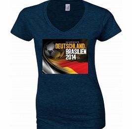 Supporting Germany Navy Womens T-Shirt Large