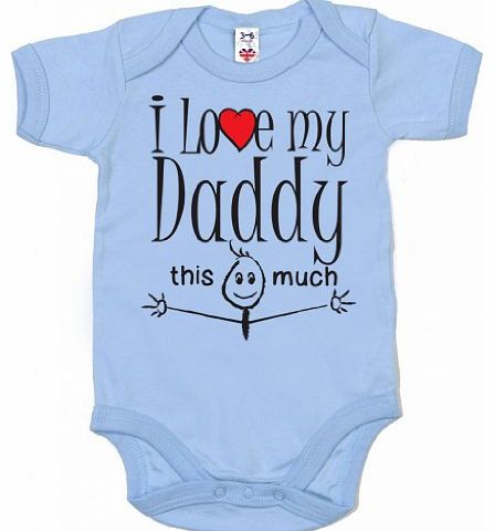 Image is Everything IiE, I love my Daddy this much, Baby Boy Bodysuit, 0-3m, Pale Blue