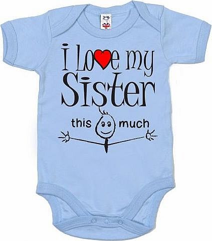 Image is Everything IiE, I love my Sister this much, Baby Unisex, Bodysuit, 0-3m, Blue